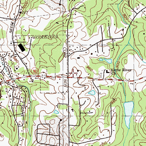 Topographic Map of Centre at Woodstock Shopping Center, GA