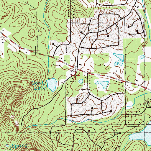 Topographic Map of Woodstock Fire Department Station 10, GA