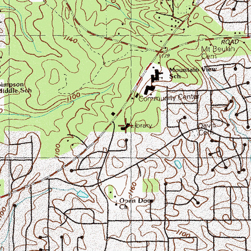 Topographic Map of Cobb County Fire and Emergency Services Station 14, GA
