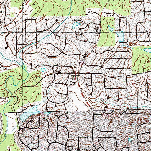 Topographic Map of Cobb County Fire and Emergency Services Station 15, GA