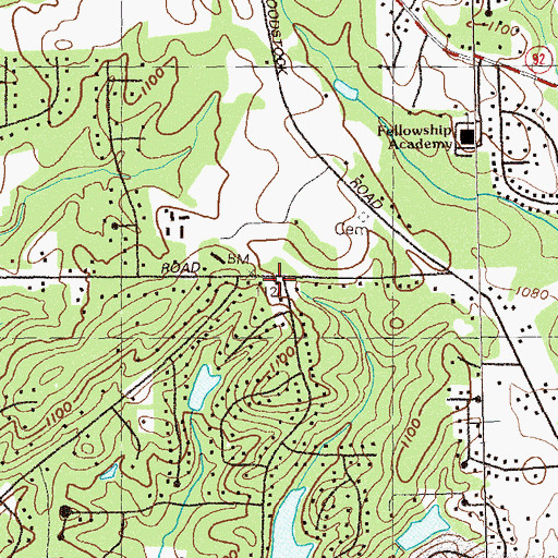 Topographic Map of Roswell Fire Department Station 3, GA