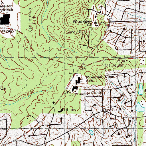 Topographic Map of Sandy Plains Centre Shopping Center, GA