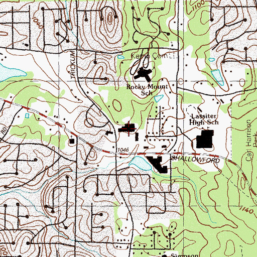Topographic Map of SHallowford Shopping Center, GA