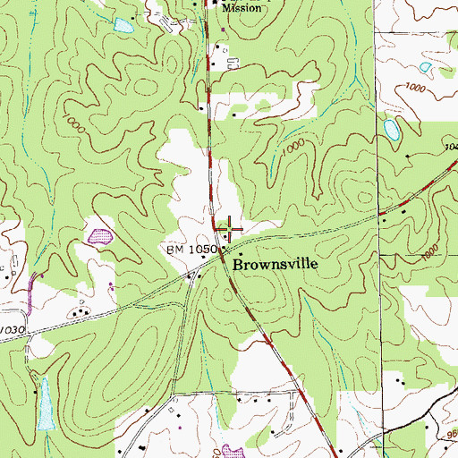 Topographic Map of Brownsville Crossing Shopping Center, GA