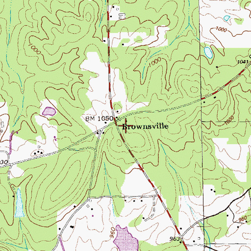 Topographic Map of Brownsville Square Shopping Center, GA