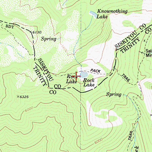 Topographic Map of Rock Lake, CA