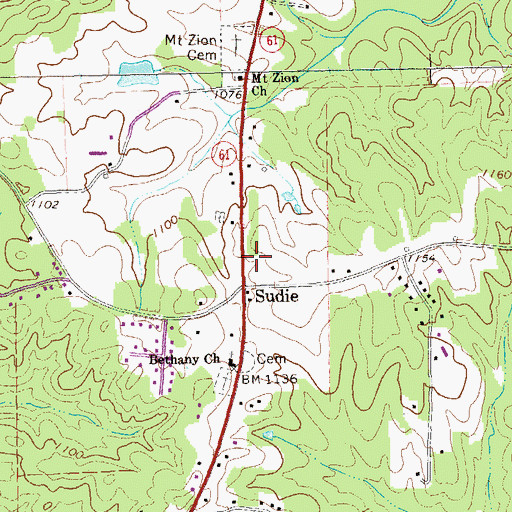 Topographic Map of Sudie Crossing Shopping Center, GA