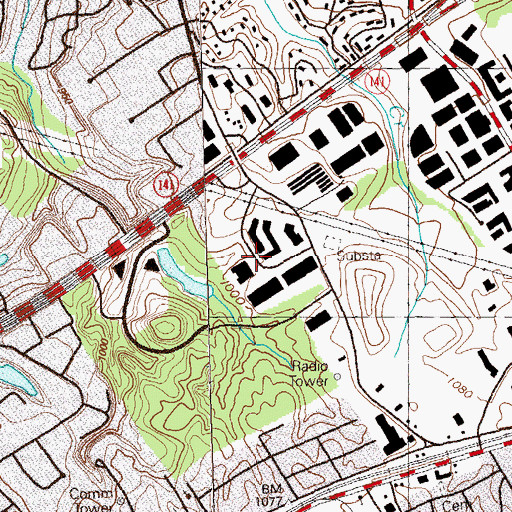 Topographic Map of Anwiler Industrial Park, GA