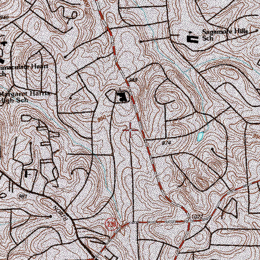 Topographic Map of Cliff Valley School, GA