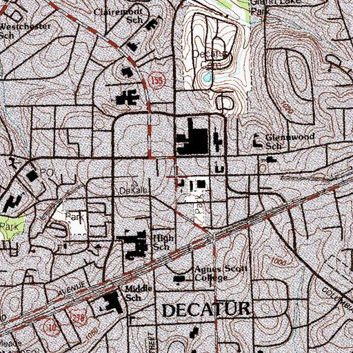 Topographic Map of Decatur Presbyterian Children's Community, GA