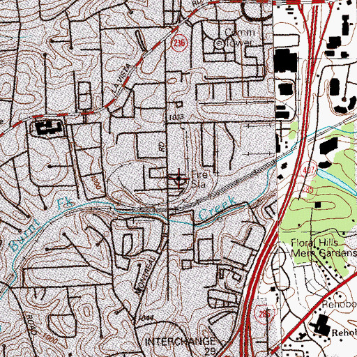 Topographic Map of DeKalb County Fire and Rescue Department Station 22, GA
