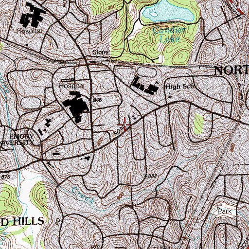 Topographic Map of Emory University Police Station, GA
