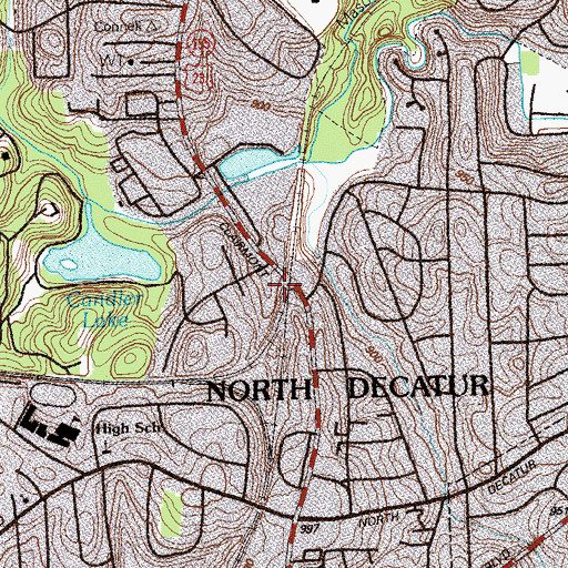 Topographic Map of Emory Station, GA