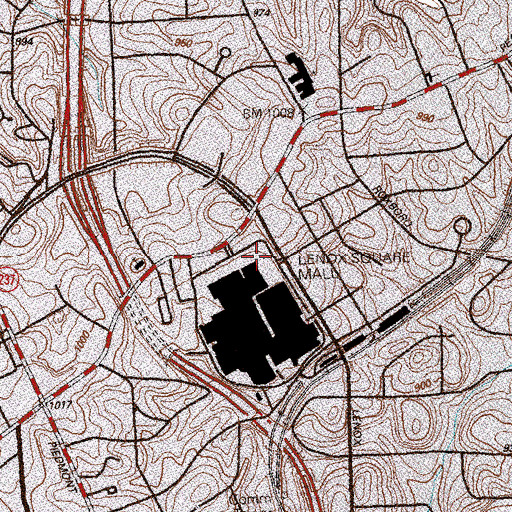 Topographic Map of Lenox Square Post Office, GA