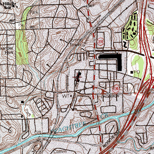 Topographic Map of Lindbergh Center Station, GA