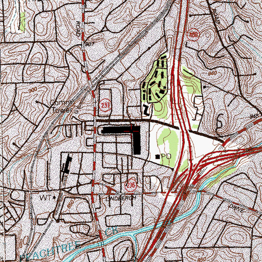 Topographic Map of Lindbergh Plaza Shopping Center, GA