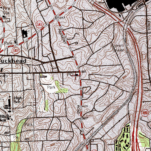 Topographic Map of Pharr Road Post Office, GA