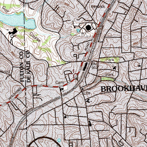Topographic Map of Windsor Station Shopping Center, GA