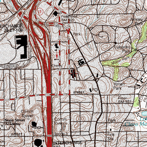 Topographic Map of Arts Center Station, GA