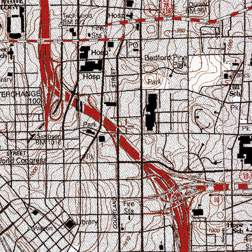 Topographic Map of Atlanta New Century School, GA