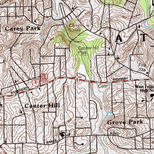 Topographic Map of Atlanta Police Department Zone 1, GA