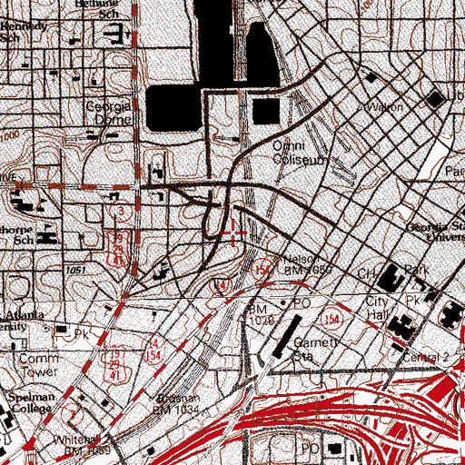 Topographic Map of Atlanta Fire / Rescue Station 01, GA