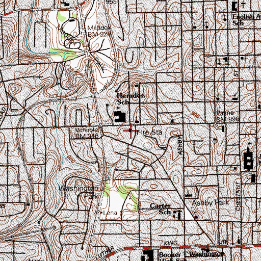 Topographic Map of Atlanta Fire / Rescue Station 16, GA