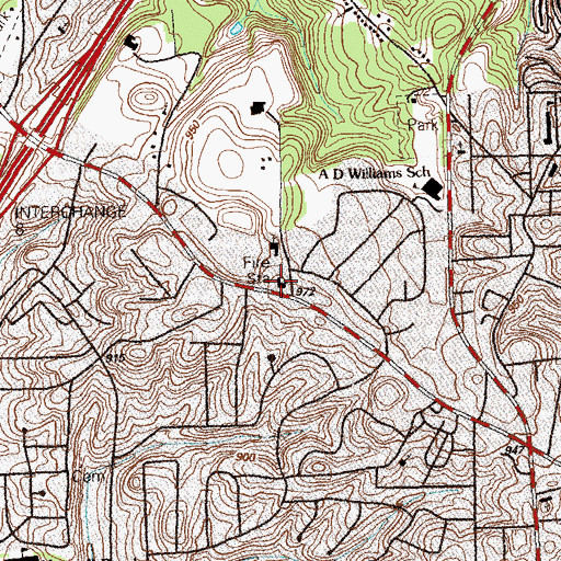 Topographic Map of Atlanta Fire / Rescue Station 38, GA