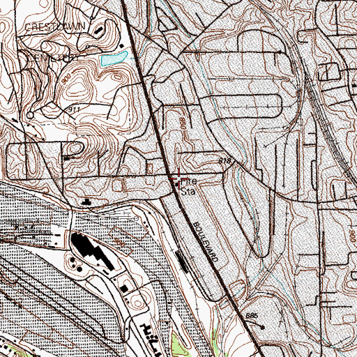 Topographic Map of Atlanta Fire / Rescue Station 08, GA