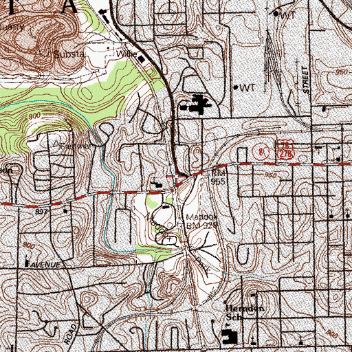 Topographic Map of Bankhead Station, GA