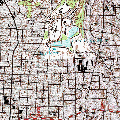Topographic Map of The Childrens School, GA