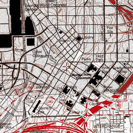 Topographic Map of Five Points Station, GA