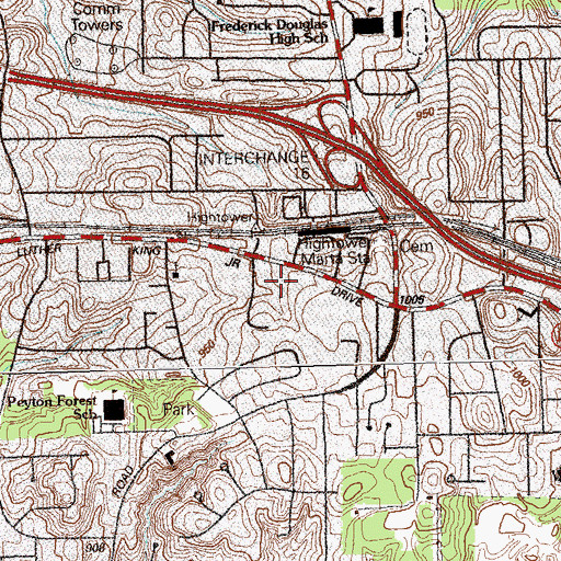 Topographic Map of Hightower Station Shopping Center, GA