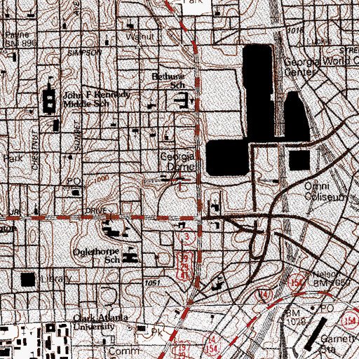 Topographic Map of Omni-Dome-Georgia World Congress Center Station, GA