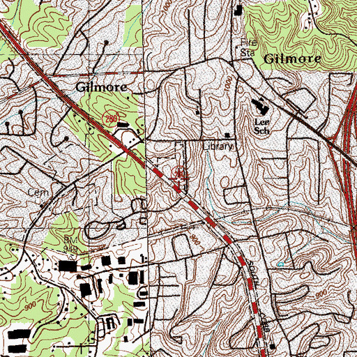 Topographic Map of Smyrna Fire Department Station 4, GA