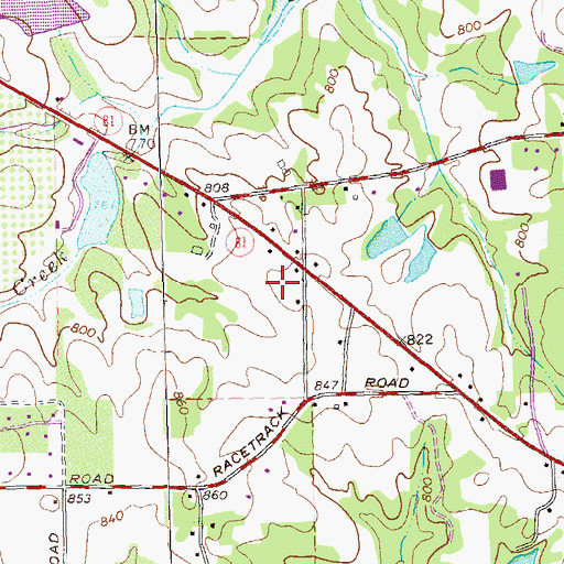 Topographic Map of Paradise Point Shopping Center, GA