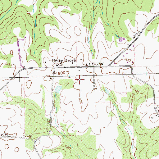 Topographic Map of Unity Grove Elementary School, GA