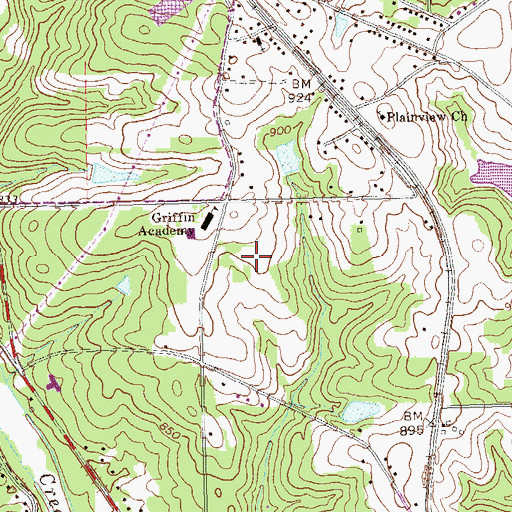 Topographic Map of Spalding High School, GA