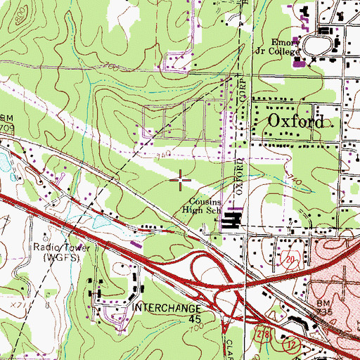 Topographic Map of Cousins Middle School, GA