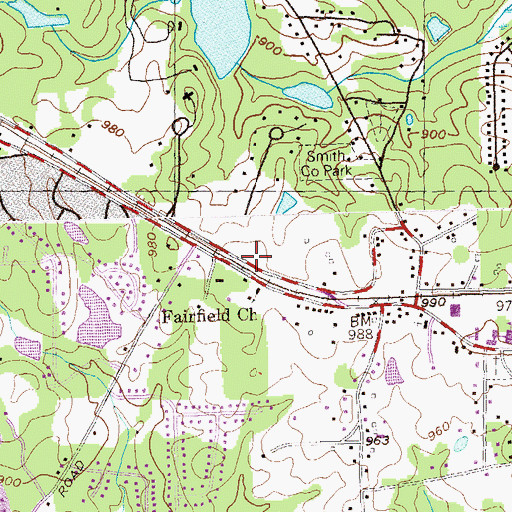 Topographic Map of First Redan Baptist Church, GA