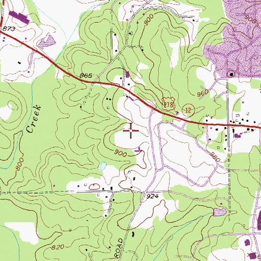 Topographic Map of Miller Grove Middle School, GA