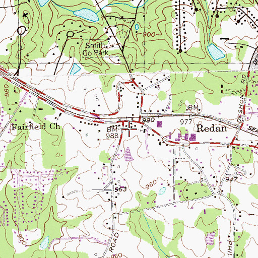 Topographic Map of Redan Mercado Shopping Center, GA