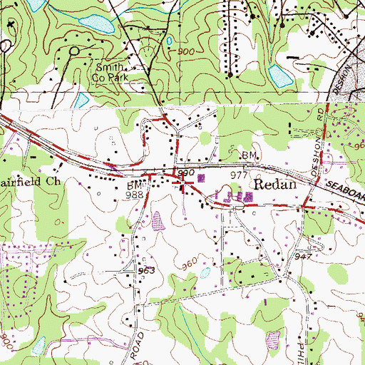 Topographic Map of Redan United Methodist Church, GA