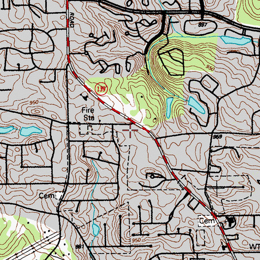 Topographic Map of Clayton County Fire Department Station 4, GA