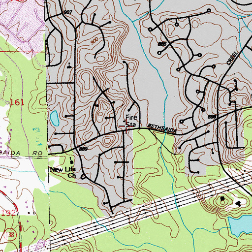 Topographic Map of Fulton County Fire Department Station 5, GA