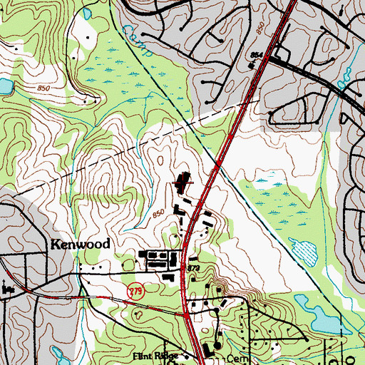 Topographic Map of J and R Plaza Shopping Center, GA