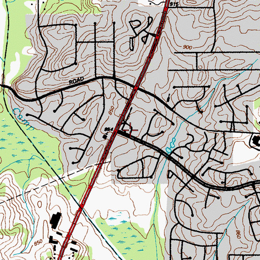 Topographic Map of Pointe South Shopping Center, GA