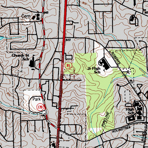 Topographic Map of Shops of Riverdale Shopping Center, GA