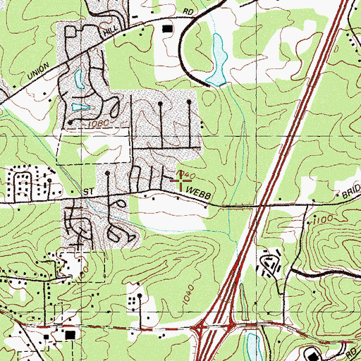 Topographic Map of Alpharetta Fire Department Station 1, GA