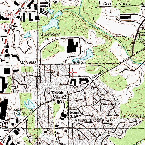 Topographic Map of Chrysalis Experiential Academy, GA